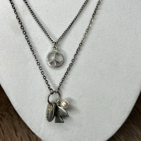 2 row necklace Peace - Picture 3 of 8